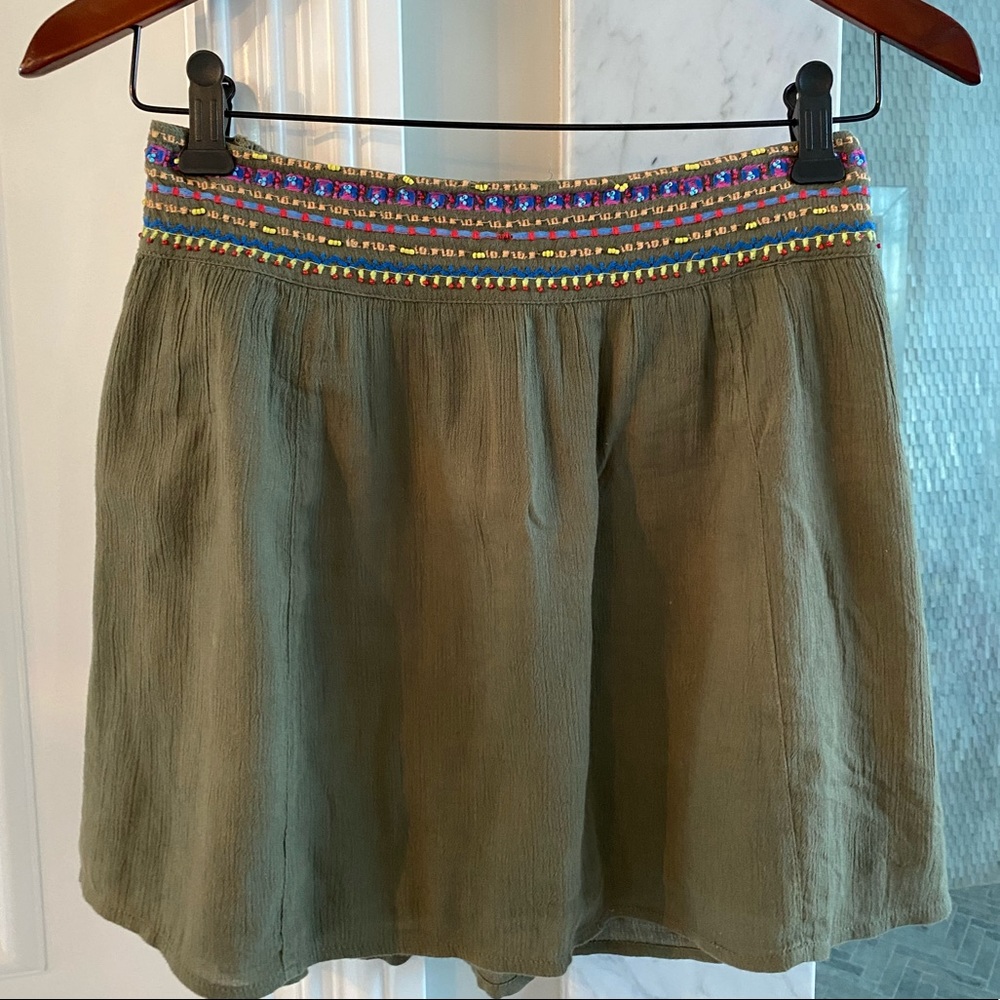 Aerie summer skirt army green
